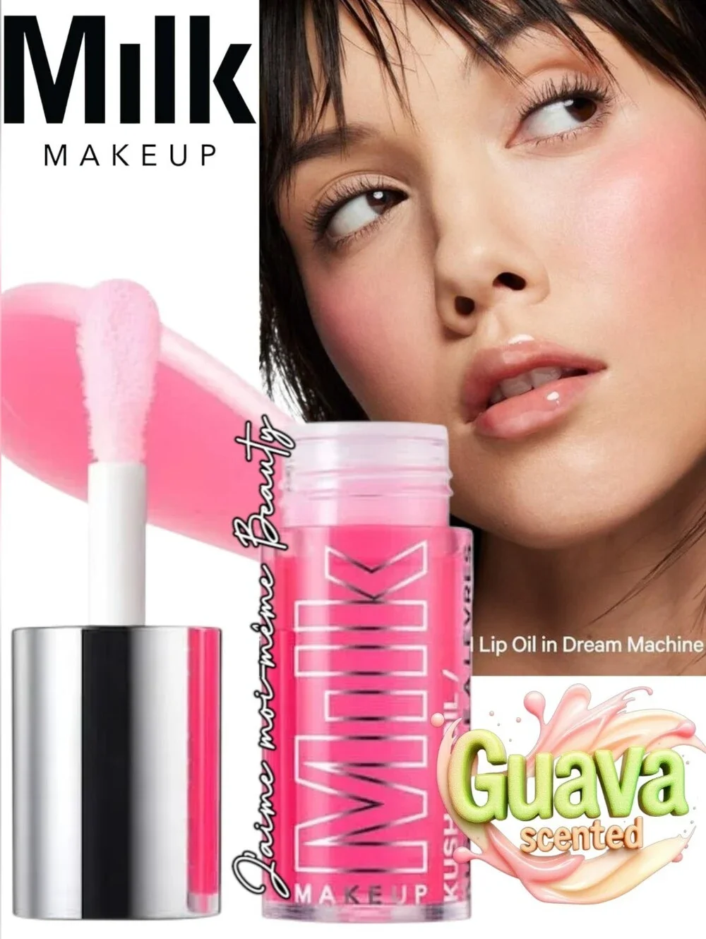 Milk Makeup Guava Kush Lip Oil Gloss — Sheer Bubblegum Pink Guava Scented